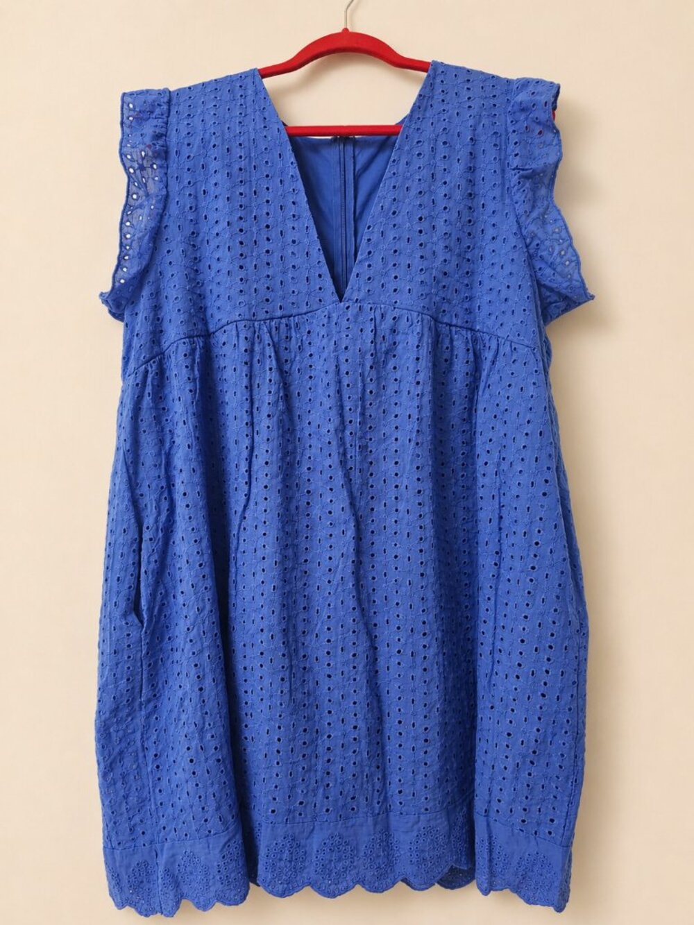 Blue Eyelet lined Dress Sz 2XL